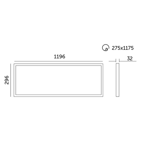 Panel LED Natynkowy 36W 4320lm 4000K 90° Neutralny UGR<19 Biały 30x120cm Capri Pro Kobi