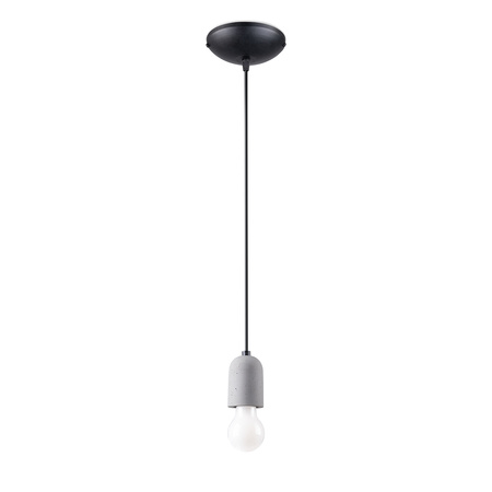 Lampa Sufitowa Wisząca Zwis E27 Żyrandol Okrągła Szara Czarna Minimalistyczna Neso Sollux