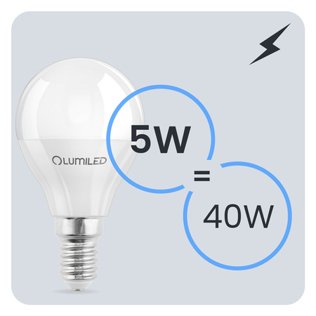 6x Żarówka LED E14 Kulka P45 5W = 40W 470lm 4000K Neutralna 180° LUMILED