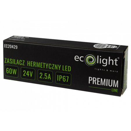 Zasilacz LED Hermetyczny IP67 60W 24V Premium Ecolight