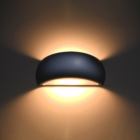 Lampa Ścienna Kinkiet G9 Półokrągła Szara Nowoczesna Pontius Sollux