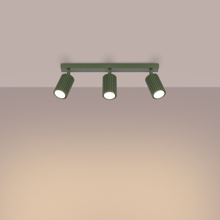 Lampa Sufitowa Reflektor Tuba Spot 3x GU10 Oliwkowa Karbon Deep Space SL.1619 Sollux