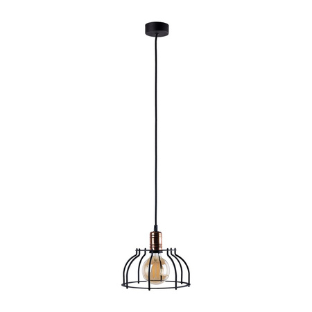 Lampa Sufitowa WORKSHOP 6335 Nowodvorski Czarno-Miedziana E27 Wisząca Stal ?23 cm Loftowa