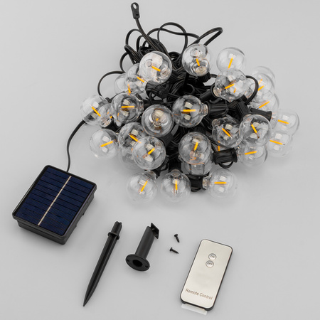Girlanda Solarna Ogrodowa 30x LED Ozdobne Kuleczki 15,17m Ciepła 3000K + Pilot CALLIS LUMILED