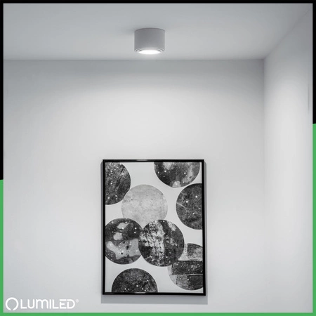 Oprawa Natynkowa HALOGENOWA Tuba Spot Ruchoma Okrągła Biała 50mm + Wkład LED 5W 3000K  AMAT-S LUMILED