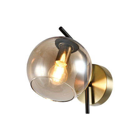Kinkiet Ścienny Lampa Natynkowa E14 Czarna Złota Globe Elegance Kobi