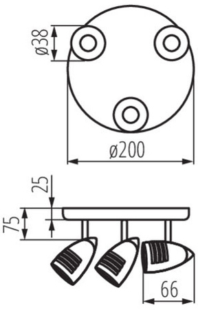 Oprawa Lampa Sufitowa MOLI 3x GU10 CHROM MAT Kanlux