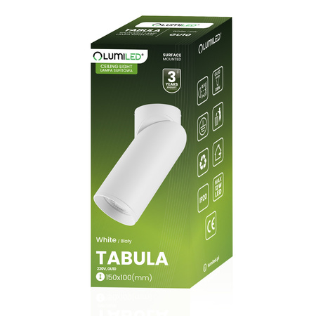 Lampa Sufitowa SPOT TUBA Reflektor Oprawa Halogenowa 1x GU10 TABULA LUMILED
