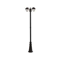 Lampa Ogrodowa Latarnia 2xE27 IP44 Przezroczysty klosz 230CM Czarna VT-847 V-TAC