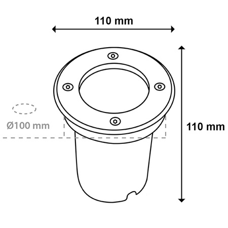 Lampa ogrodowa najazdowa LED GU10 Okrągła IP66 IK09