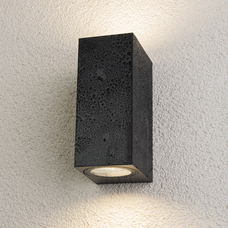 Kinkiet Ogrodowy Elewacyjny Lampa Zewnętrzna 2xGU10 ALLIUM Czarna Kwadrat LUMILED