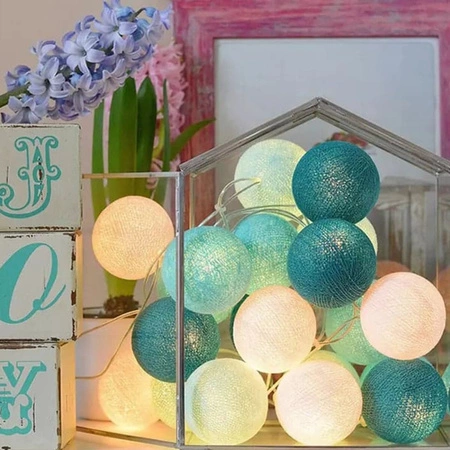COTTON BALLS Kule świecące LED Girlanda na baterie + Lampki 20x LED MILAGRO EKD786
