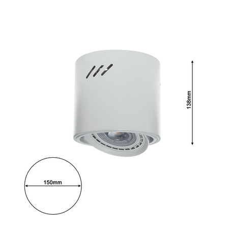 Lampa Oprawa Sufitowa TUBO Biała 1xAR111 Milagro