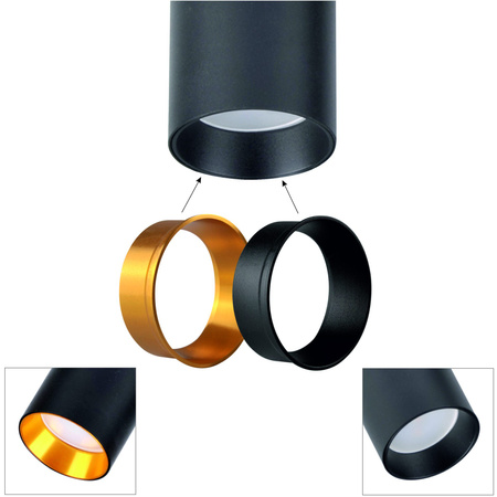 Lampa Sufitowa 5x GU10 Czarna Złota MARIBEL Sanico Goldlux