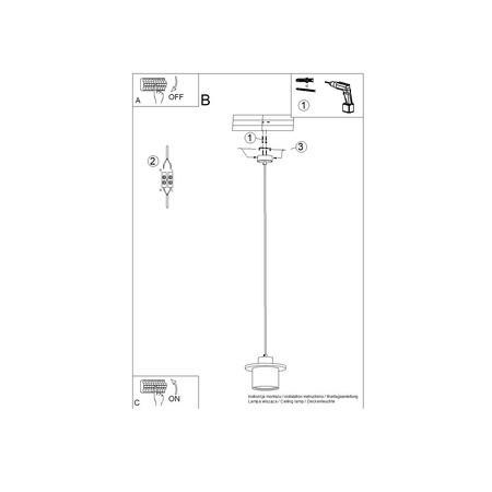 Lampa Wisząca Sufitowa E27 Beton MAB Persian Indigo SL.1363 Sollux