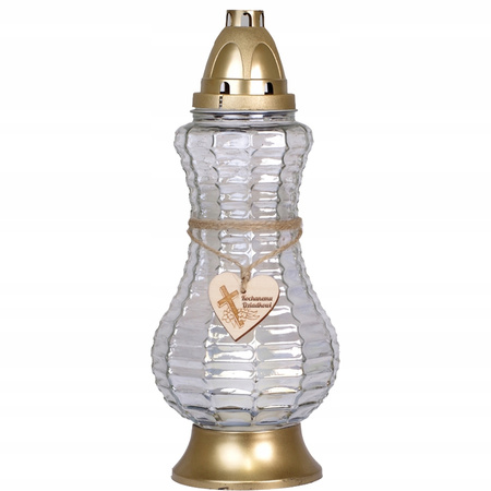 6x Znicz Szklany Kochanemu Dziadkowi na Grób 40h na Wkład Całoroczny 33cm