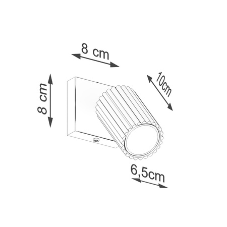 Lampa Ścienna Kinkiet GU10 Aluminiowa Taupe Karbon Deep Space SL.1761 Sollux