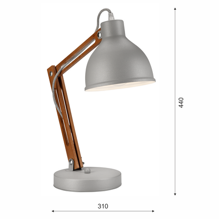 Lampa Stołowa Biurkowa Nocna MARCELLO E27 Brązowa Srebrna Loftowa LN-1.96 Lamkur