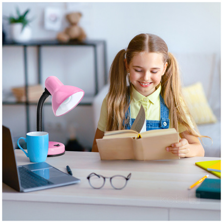 Lampka Biurkowa Oprawa Stołowa Regulowana E27 Różowa Śmieszek Kobi