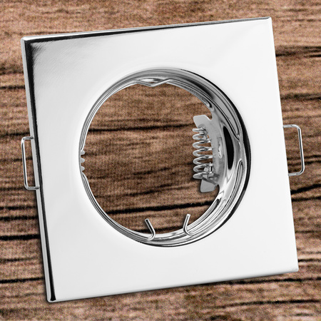 Oprawa Halogenowa Podtynkowa Stała Kwadrat PAVO Chrom Blacha MR16 GU10 LUMILED