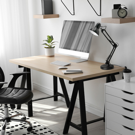 Lampka Biurkowa Oprawa Stołowa Regulowana E27 Czarna Auriq Kobi