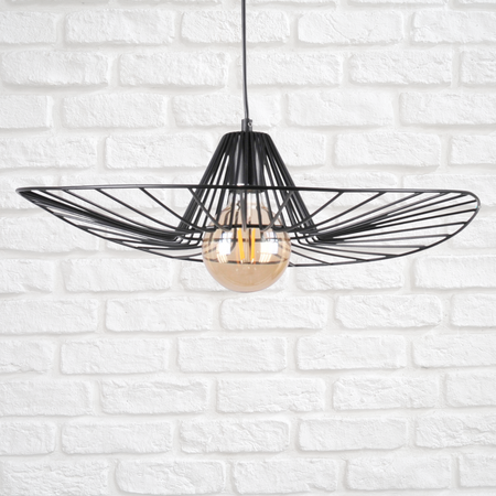 Lampa Wisząca Sufitowa ABANO 1x E27 Zwis Czarna GOLDLUX (Polux)