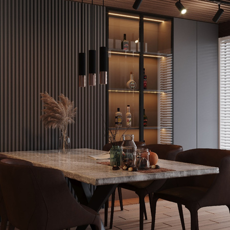 Lampa Sufitowa Oprawa Natynkowa SPOT TUBA 2x GU10 Wisząca Zwis Tubularna Czarna Miedź Nowoczesna Loopez Sollux