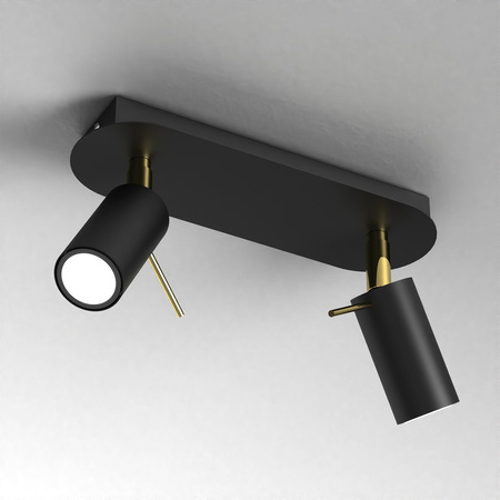 Lampa Sufitowa PRESTON Złota Czarna 2x mini GU10 Milagro