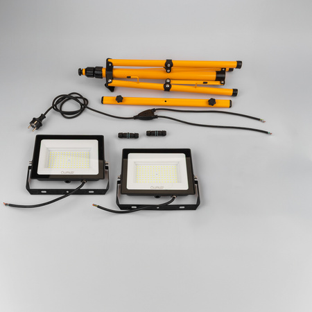 Naświetlacz LED ZUNA2 Halogen Lampa 2x 100W 6500K na Statywie + Przewód + Złącze Hermetyczne LUMILED