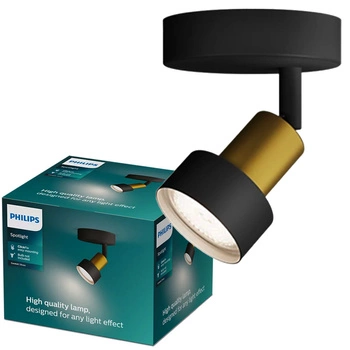 Lampa Ścienna Kinkiet GU10 Czarna-Miedziana Conduit Philips