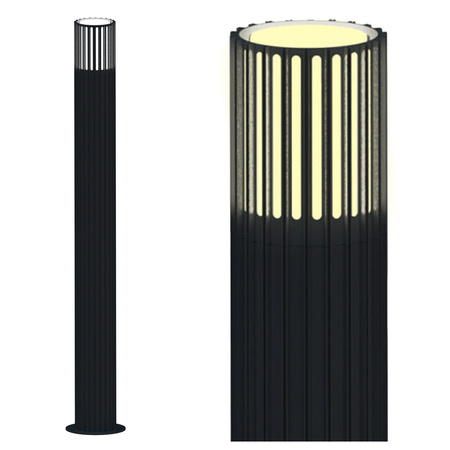 Lampa Ogrodowa Stojąca Słupek E27 Szara IP54 Kuusamo Sanico Goldlux