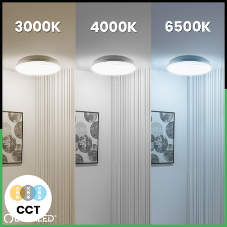 Plafon LED Lampa Sufitowa Natynkowa VIRTUS2 48W IP44 CCT Biały Okrągły 38cm + PILOT LUMILED