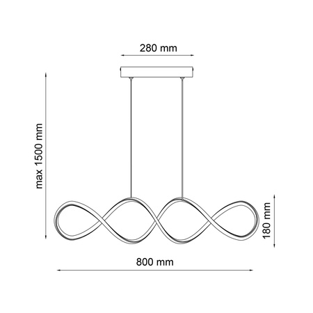 Lampa Sufitowa LED Wisząca Zwis 34W 5300lm 4000K Neutralna 120° Czarna INFINITO Sanico Goldlux