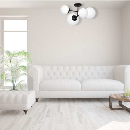 Lampa Sufitowa Żyrandol LIMA Czarna 4xE14 Milagro