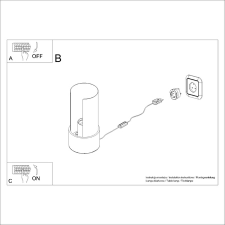 Lampa Biurkowa Stojąca Stołowa Nocna 1x E27 Biała Flash Blue Sapphire SL.1675 Sollux