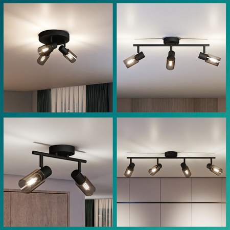 Lampa Ścienna Kinkiet E14 Czarna Palms Philips