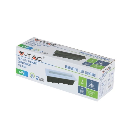 Oprawa Schodowa LED 6W 3000K Prostokątna Szara Steplight VT-856 V-TAC