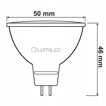 Żarówka LED GU5.3 Reflektor MR16 6W = 50W 580lm 3000K Ciepła 120° 12V LUMILED