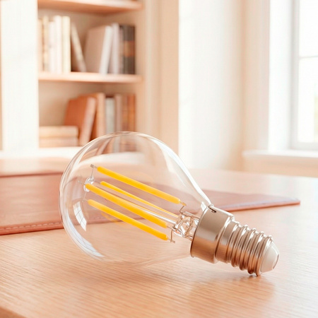 6x Żarówka LED E14 Kulka P45 2,2W 470lm = 40W 4000K Neutralna 360° Filament KLASA A LUMILED