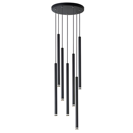 Lampa Wisząca Sufitowa PIERO 7xG9 Regulowana Czarna Okrągła MASTERLED