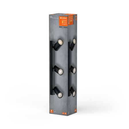 Lampa Sufitowa Ścienna LED Spot Reflektor 3-Punktowy Ściemnialna 10.2W GU10 Czarna LEDVANCE