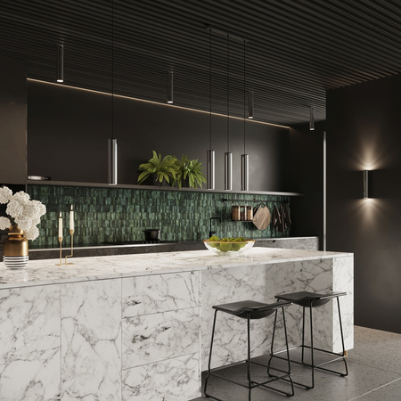 Lampa Sufitowa Wisząca Zwis GU10 Tuba Żyrandol Tubularna Chrom Nowoczesna Lagos Sollux