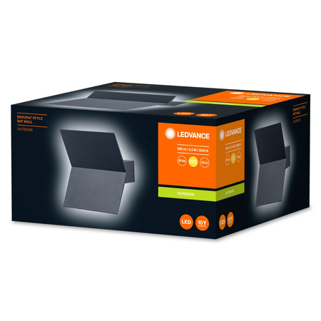 Lampa Ogrodowa Zewnętrzna Kinkiet Elewacyjny LED 9.5W 580lm 3000K IP44 Szary Endura Ledvance