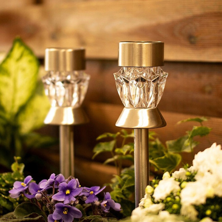 Lampa ogrodowa LED solarna wbijana KRYSZTAŁ RGB