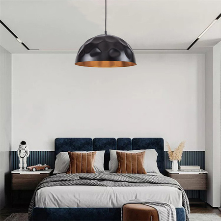 Lampa Sufitowa HEMISPHERE 6777 Nowodvorski Czarno-Złota E27 Wisząca Stal ?34 cm Nowoczesna