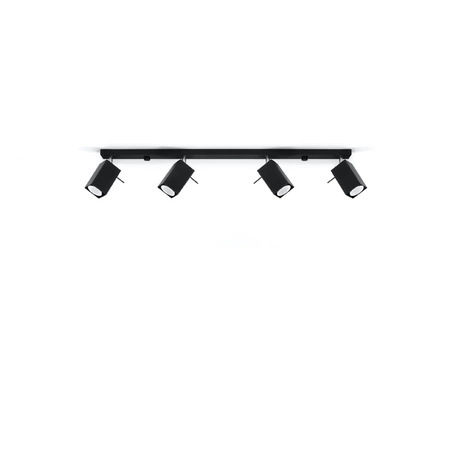 Lampa Sufitowa Oprawa Natynkowa 4x GU10 SPOT TUBA Reflektor Ruchoma Minimalistyczna Kwadratowa Czarna Nowoczesna Merida Sollux