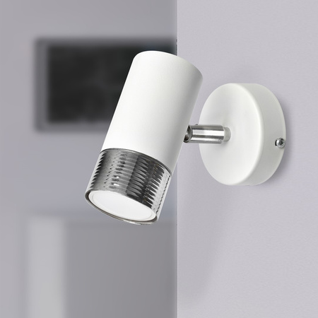 Lampa Ścienna Kinkiet DANI Biała Chrom 1xGU10 Milagro