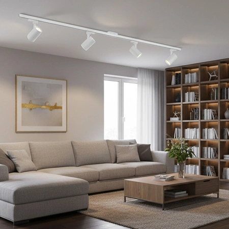 Zestaw Szynowy Szynoprzewód Szyna Listwa 3-Fazowa + 4x Reflektor GU10 Biała MILANO Sanico Goldlux