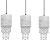 Lampa wisząca ALMERIA 3xE27 Elegancka Sznury Korali Srebrna MLP6435 Milagro Metal + Tworzywo sztuczne+ Tkanina