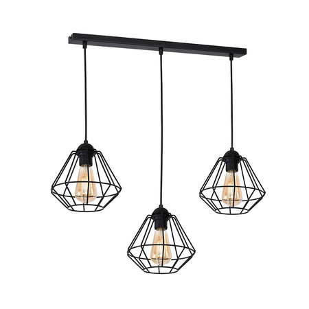 Lampa wisząca COLIN Czarny 3x E27 MILAGRO styl loft industrial metal